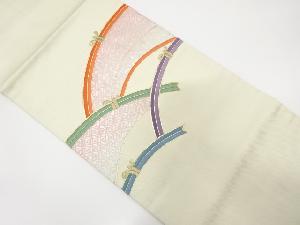 光悦垣模様　刺繍　名古屋帯